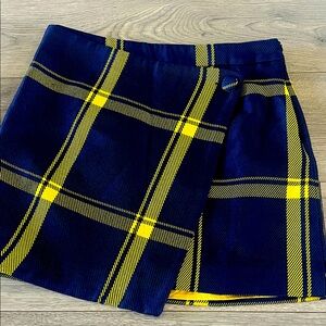Milly Navy and Yellow Plaid Skirt